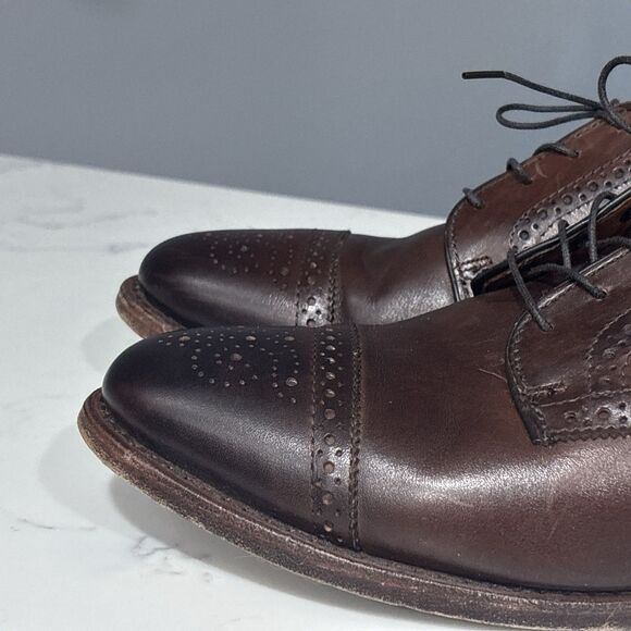 Allen Edmonds Strand Leather Cap Toe Oxford Mens 10.5 D Brown Dress Shoes main image 8